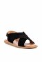 Black Leather Women's Sandals K05359031502 - 3