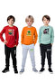 3-Piece Boys' Print Detailed Crew Neck Bottom-Top Set
