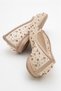 Beige Mesh Stone Detailed Women's Casual Ballerinas - 4
