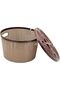 Nakoda Coco Round Shape Plastic Storage Basket with Lid - 3