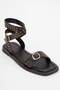 Carril Brown Genuine Leather Trock Women's Sandals - 3