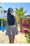 Stone Color Mini Balloon Skirt
