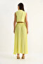 Women's Lemon Yellow Gold Buttoned Wrap Lined Vest & High Waist Flared Skirt Two-Piece Set - 4006 - 6