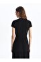 Xside Black Crew Neck Ribbon Printed Women's T-Shirt - 4