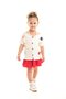 Girl's Floral Appliqued Shirt Pleated Skirt Set I Colorful Flower Detailed I Girl's Set
