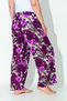 Women's Plus Size Burgundy Colored Floral Pattern Loose Bottom Home Wear - 4