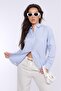 Blue Gingham Long Sleeve Women's Shirt Mg2386 - 3