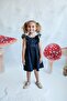 Girl's Back Tie Pocket Denim Dress