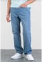 Men's Acid Wash Ice Blue Wide Leg Jeans Baggy Pants - 4