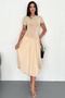 Women's Beige Modal Fabric Dress - 5