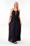 Muslin Summer Dress Knitted Detail 100% Cotton Natural Fabric Black - 2