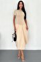 Women's Beige Modal Fabric Dress - 6