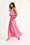 Women's Pink Gold Buttoned Wrap Lined Vest & High Waist Flared Skirt Two-Piece Set - 4006 - 3
