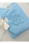 Blue Teddy Bear Embroidered 100% Cotton 85X85Cm Baby Blanket |   Girls Boys Seasonal Sleeping Swaddle - 5