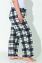 Women's Plus Size White Color Plaid Pattern Loose Bottoming Home Wear - 3