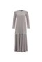 Gray Color Striped Clean Cut Knitwear Tunic T25Y-6031