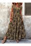 Women's Short Sleeve Double Breasted Collar Elastic Waist Single Jersey Maxi Dress