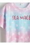 Lcw Kids Pink Crew Neck Girls' Pajamas Set with Shorts - 3
