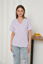 Short Sleeve V-Neck Women's T-Shirt - 5