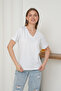 Short Sleeve V-Neck Women's T-Shirt - 3