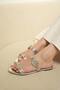Tiana Silver Stone Buckle Detailed Slippers - 4