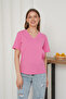 Short Sleeve V-Neck Women's T-Shirt - 4