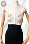 - Star 7202 0063 Hand Knitted Summer White Women's Bustier / Crop Blouse - 36/38/40 - Yellow