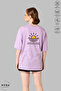Unisex Crew Neck Sunset Printed Cotton Oversize Short Sleeve T-Shirt - 2