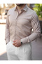 Super Slim Fit (Slim Fit) Cotton Satin Shirt with Hidden Buttons - 3
