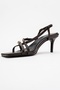 Chaka Brown Buckle Square Toe Women's Heeled Sandals - 4