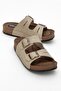 Women's Cross Velcro Sandals Beige