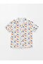 Lcw Baby White Patterned Short Sleeve Baby Boy Shirt and Shorts 2-Piece Set - 4