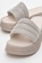 Women's Thick Stone Piping Slippers Beige - 3