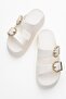 Women's Buckle Slippers BEIGE - 5