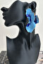 Half Moon Patterned Light Flower Earrings (7cm)