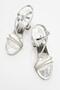 Women's Stone Heeled Shoes SILVER MIRROR - 5