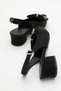 Stoned Bow Tie Open Women's Heeled Shoes Black Ri̇ngo - 4