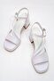 Women's Cross Strap Heeled Sandals White Satin - 5
