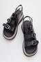 Women's Buckle Sandals Black - 5