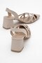 Women's Heeled Sandals Beige Skin - 4