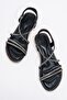 Woman's cross-stone sandal black - 5
