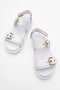 Women's Double Buckle Velcro Sandals White - 5