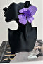 Geometric Shaped Purple Light Flower Earrings (8cm) - 2