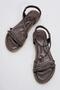 Woman's cross-stone sandal platinum - 5