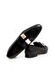 Black Color Laceless Genuine Leather Suede Men's Shoes - 2