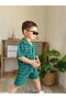 Striped Baby Boy T-Shirt Shorts Set Green - 2
