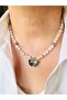 Quartz Natural Stone Design Butterfly Necklace 45 cm - 2