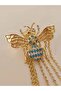 Bee Model Turquoise Zircon Stone Jewelry Craftsmanship Chain Dangle Earrings - 5