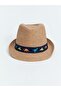 Lcw Accessories Beige Dinosaur Printed Boy's Straw Fedora Hat