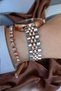 Calendar Zircon Stone 5Atm Waterproof Coffee Dial Steel Women's Wristwatch with Bracelet Gift - 2